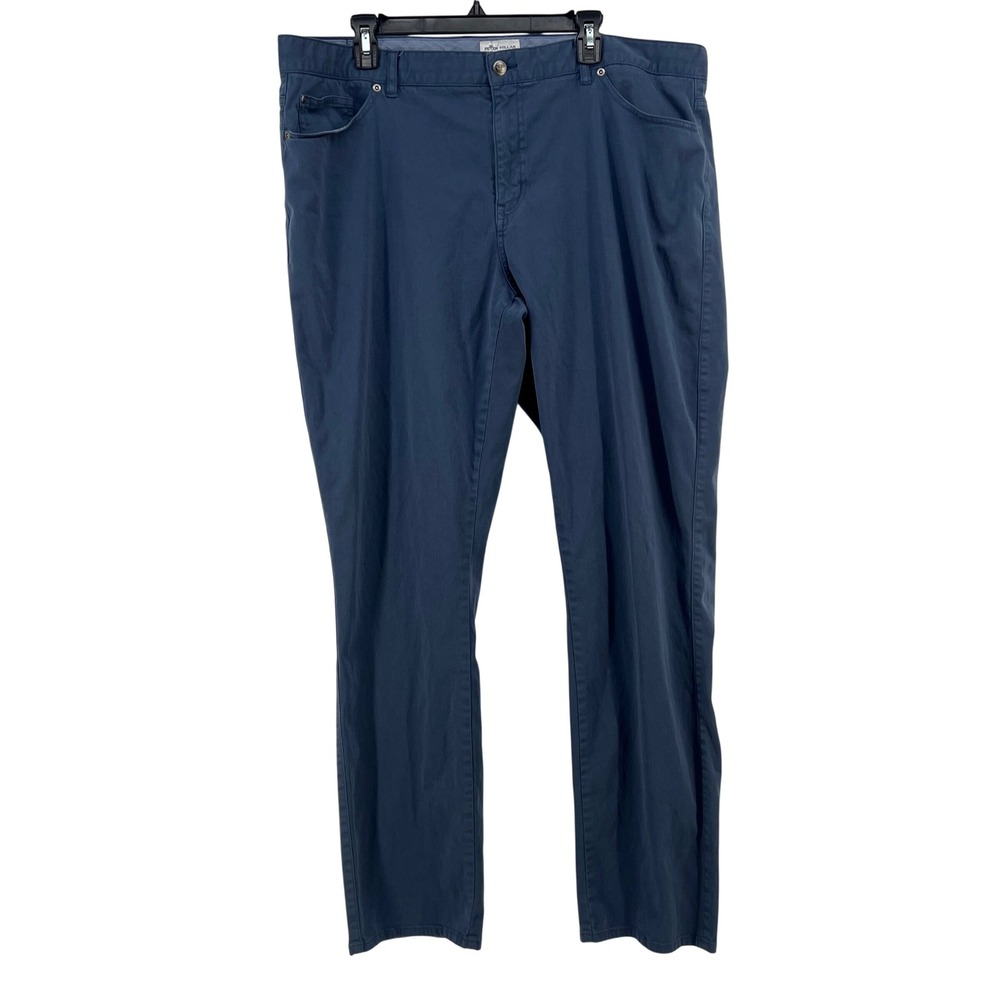Peter Millar Mens Crown Comfort 5-Pocket‎ Pants Slate Blue Cotton Modal 42 x 32